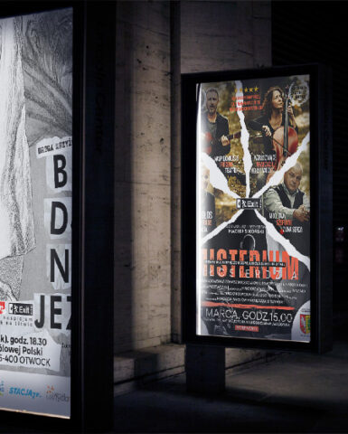 „Bezdomny…” i „Miłosierny…”, czyli Teatr Exit znów gra dla hospicjum (plakaty)