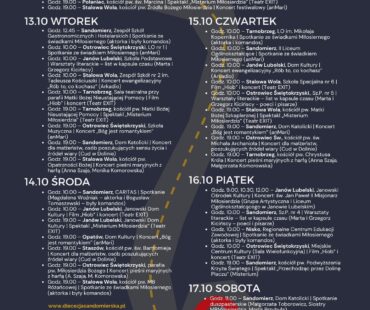 Tydzień Kultury Chrześcijańskiej 2026 - Diecezja Sandomierska - REPERTUAR